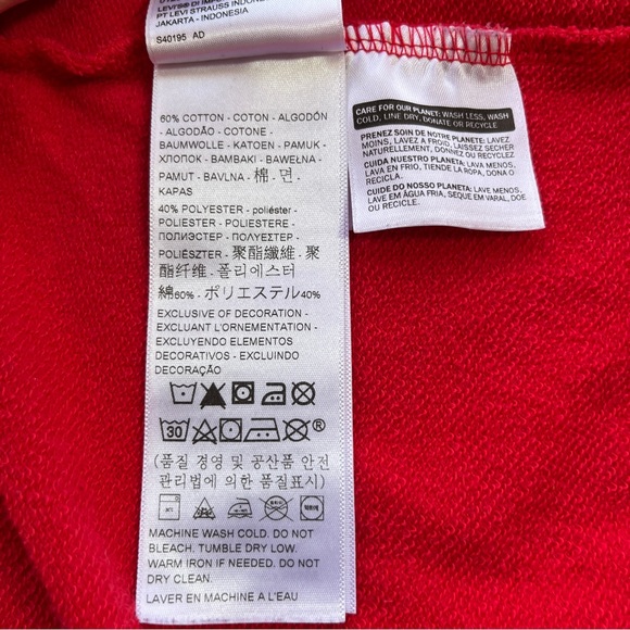 Levi’s Big Boy Batwing Pullover Hoodie - Red, Size XL - Picture 13 of 13